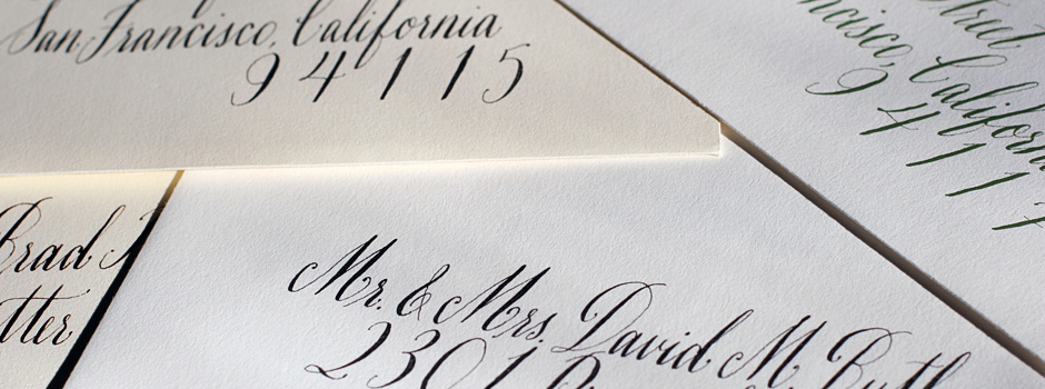 wedding calligraphy envelopes