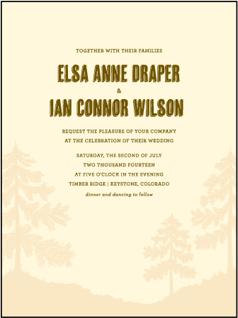 Adirondack Letterpress Invitation Design Medium
