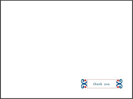 Alice Letterpress Thank You Card Flat Design Medium