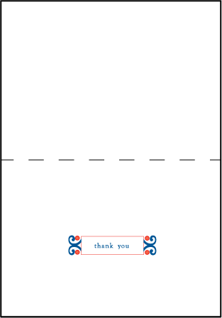 Alice Letterpress Thank You Card Fold Design Medium