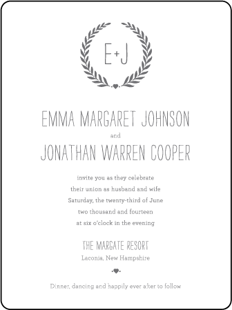 Alouette Monogram Letterpress Invitation Design Medium
