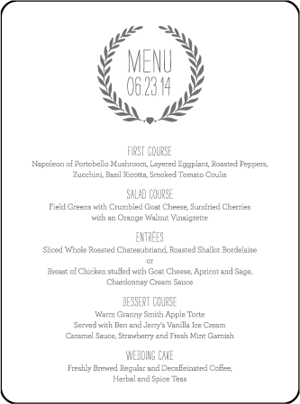Alouette Monogram Letterpress Menu Design Medium