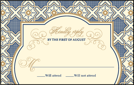 Amadore Antique Letterpress Reply Postcard Front Design Medium