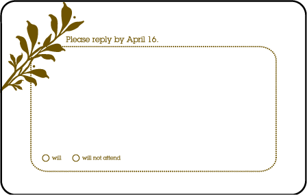 Amelie Letterpress Reply Postcard Front Design Medium