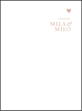 Amici Letterpress Thank You Card Flat Design Medium