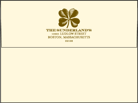 Antique Luck Letterpress Envelope Design Medium