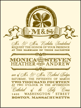 Antique Luck Letterpress Invitation Design Medium
