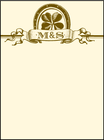 Antique Luck Letterpress Thank You Card Flat Design Medium