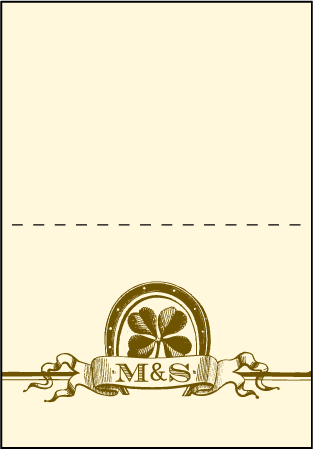 Antique Luck Letterpress Thank You Card Fold Design Medium