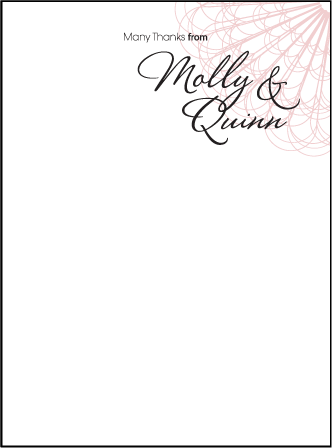 Antoinette Letterpress Thank You Card Flat Design Medium