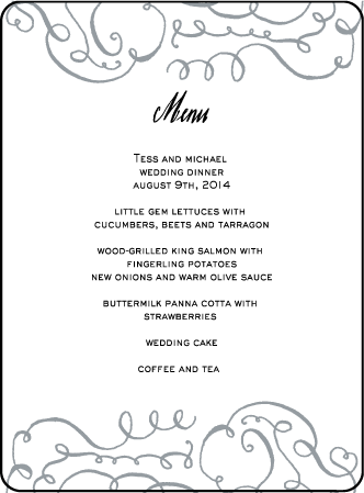 Aria Letterpress Menu Design Medium