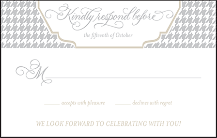 Ashton Letterpress Reply Postcard Front Design Medium