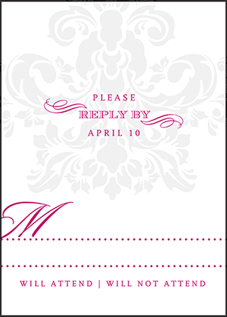 Augustine Damask Letterpress Reply Design Medium