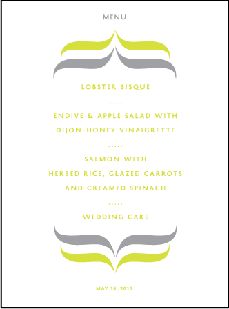 Avion Letterpress Menu Design Medium