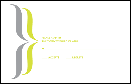 Avion Letterpress Reply Postcard Front Design Medium