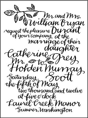 Balsam Calligraphy Letterpress Invitation Design Medium