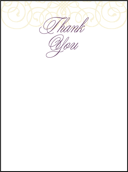 Baroque Letterpress Thank You Card Flat Design Medium