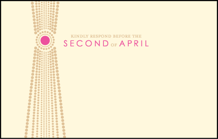 Bejeweled Letterpress Reply Postcard Front Design Medium