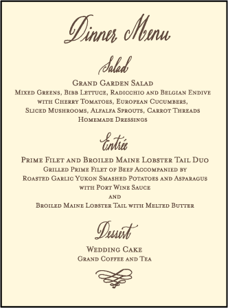 Belle Calligraphy Letterpress Menu Design Medium