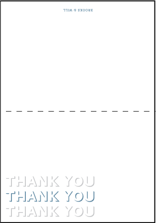 Bennett Simple Letterpress Thank You Card Fold Design Medium