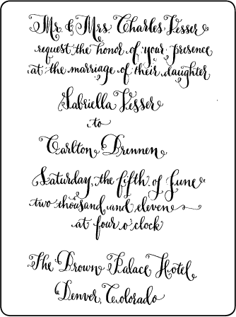 Bescal Calligraphy Letterpress Invitation Design Medium