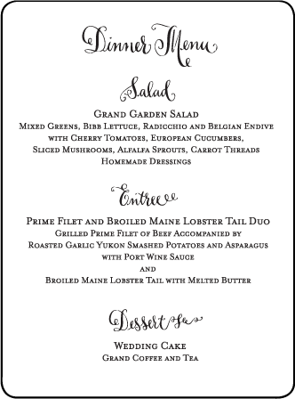 Bescal Calligraphy Letterpress Menu Design Medium