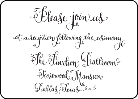 Bescal Calligraphy Letterpress Reception Design Medium