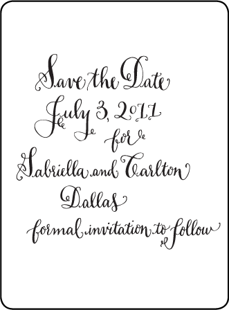 Bescal Calligraphy Letterpress Save The Date Design Medium