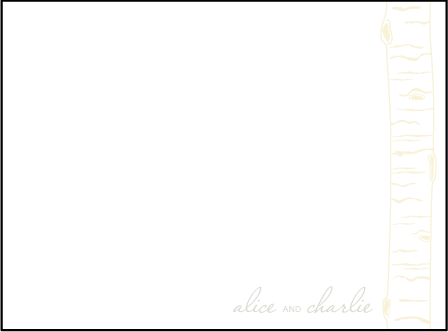 Birch Letterpress Thank You Card Flat Design Medium