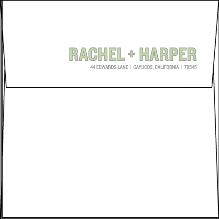 Bleecker Modern Letterpress Thank You Card Flat Envelope Design Medium