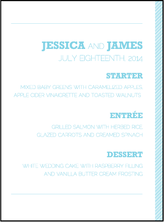 Bold Stripe Letterpress Menu Design Medium