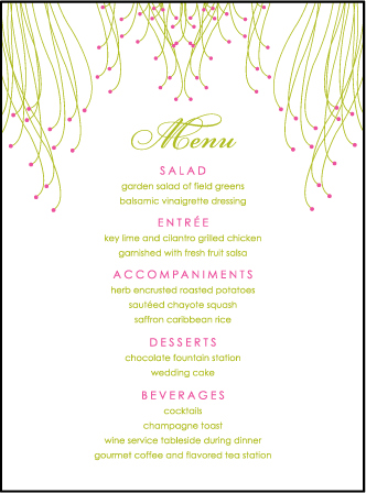 Botanique Letterpress Menu Design Medium