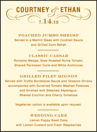 Branch Letterpress Menu Design Medium
