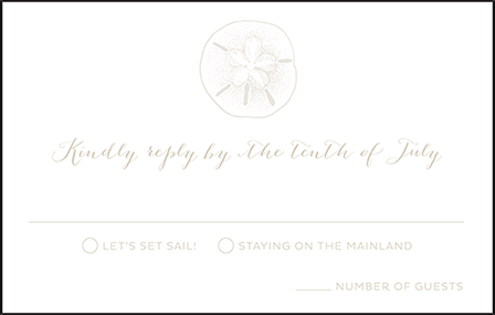 Breakers Letterpress Reply Postcard Front Design Medium
