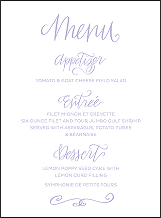 Browning Letterpress Menu Design Medium