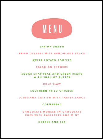 Calder Letterpress Menu Design Medium
