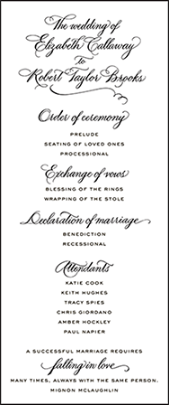 Callaway Letterpress Program Tea Design Medium