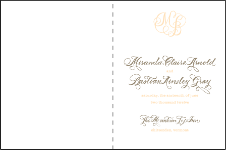 Calligraphy Monogram Letterpress Program Design Medium