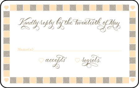 Calligraphy Monogram Letterpress Reply Postcard Front Design Medium