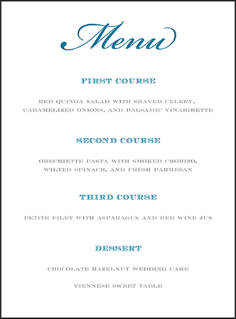 Cambridge Letterpress Menu Design Medium