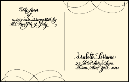 Canto Letterpress Reply Postcard Front Design Medium