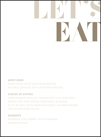 Carly Letterpress Menu Design Medium