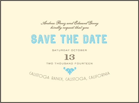 Carte de Visite Letterpress Save The Date Design Medium