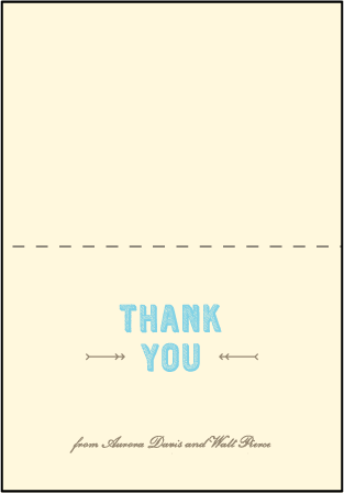 Carte de Visite Letterpress Thank You Card Fold Design Medium
