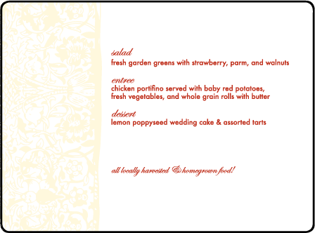 Cecilia Letterpress Menu Design Medium