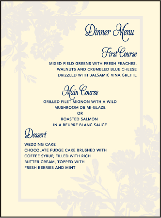 Cecily Letterpress Menu Design Medium