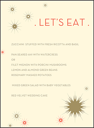Celeste Letterpress Menu Design Medium