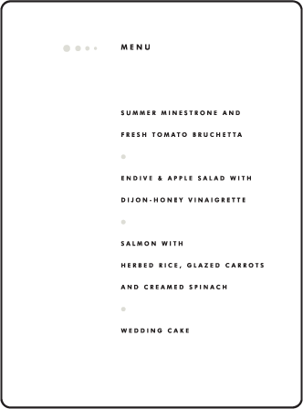 Champagne Letterpress Menu Design Medium