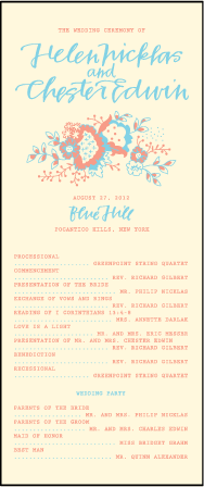 Chapin Letterpress Program Tea Design Medium