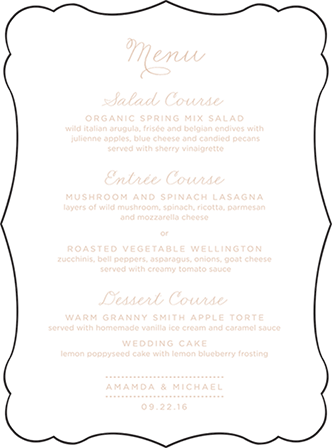 Charlotte Letterpress Menu Design Medium